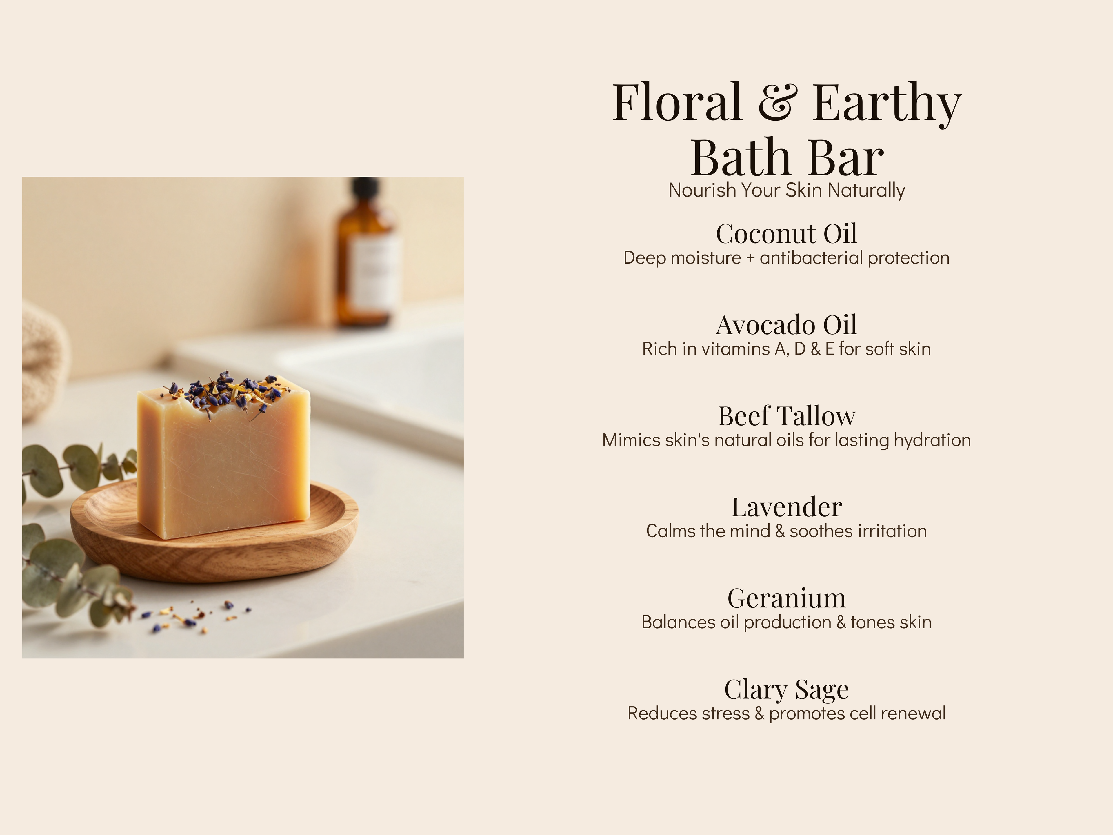 Floral and Earthy Bath Bar